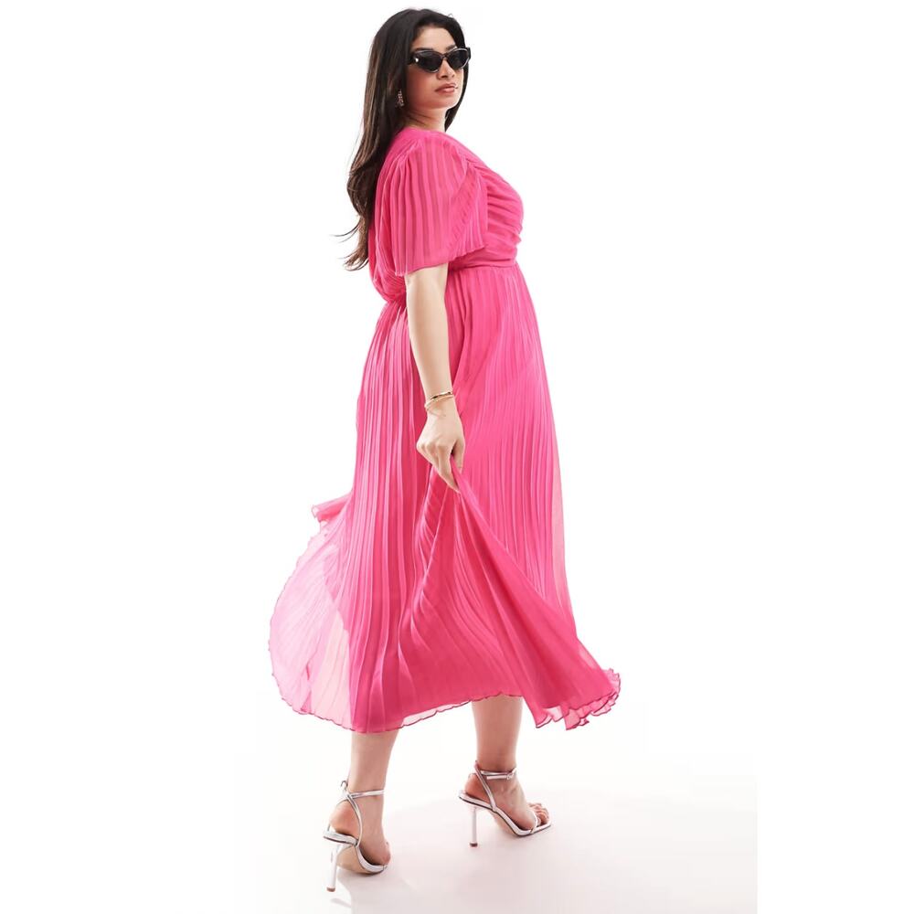 Asos Design Curve Pleated Bodice Flutter Sleeve M… - image 3